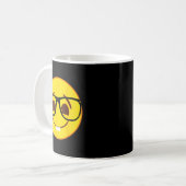 Official Emoji Nerd Gles Yellow Smile Face  Koffiemok (Voorkant links)