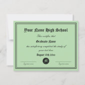 Official High School diploma certificate template Aankondiging (Achterkant)