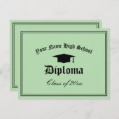 Official High School diploma certificate template Aankondiging (Voorkant / Achterkant)