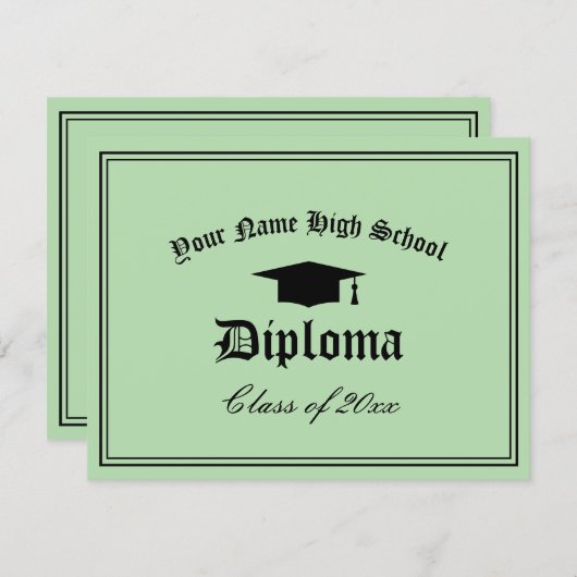 Official High School diploma certificate template Aankondiging (Voorkant / Achterkant)