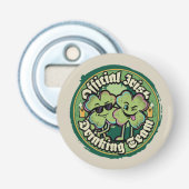 Official Irish Drinking Team Funny Retro 90s Button Flesopener (Voorkant)