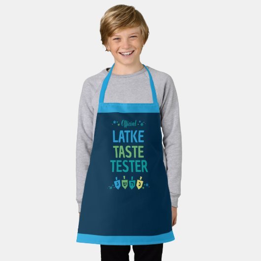 Official Latke Taste Tester Kids Hanukkah Apron Schort (Gedragen)