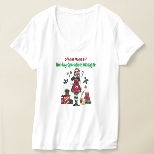 Official Mama Elf – Holiday Operations Manager T-shirt (Laagn)