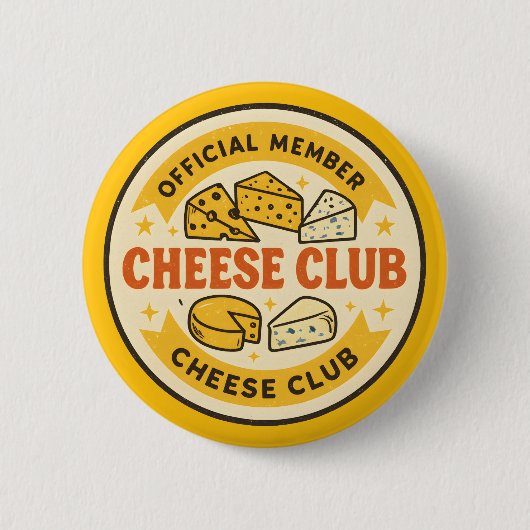 Official Member of the Cheese Club Funny gift Ronde Button 5,7 Cm (Voorkant)