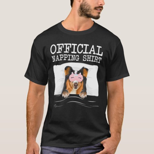 Official Napping Sleeping Shetland Sheepdog T-shirt (Voorkant)
