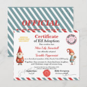 Official North Pole Elf Adoption Certificate Briefkaart (Voorkant / Achterkant)