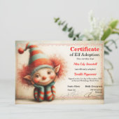 Official North Pole Elf Adoption Certificate Kaart (Staand voorkant)