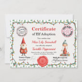 Official North Pole Elf Adoption Certificate Kaart (Voorkant)