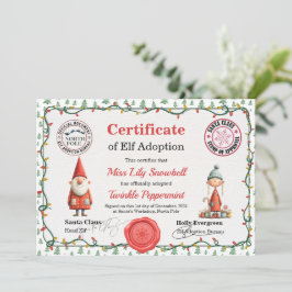 Official North Pole Elf Adoption Certificate  Kaart