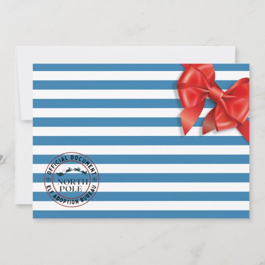 Official North Pole Elf Adoption Certificate Kaart (Achterkant)