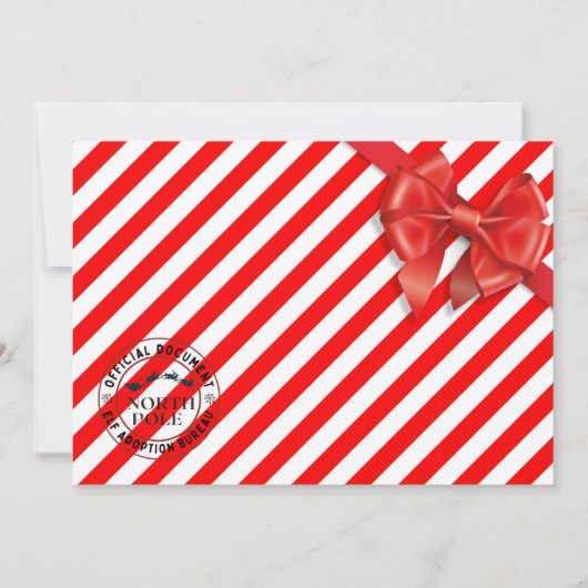 Official North Pole Elf Adoption Certificate  Kaart (Achterkant)