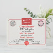 Official North Pole Elf Adoption Certificate Kaart (Staand voorkant)