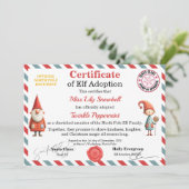 Official North Pole Elf Adoption Certificate  Kaart (Staand voorkant)