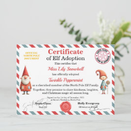 Official North Pole Elf Adoption Certificate  Kaart