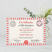 Official North Pole Elf Adoption Certificate  Kaart (Staand voorkant)