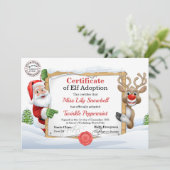 Official North Pole Elf Adoption Certificate Kaart (Staand voorkant)