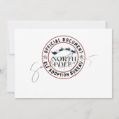 Official North Pole Elf Adoption Certificate Kaart (Achterkant)