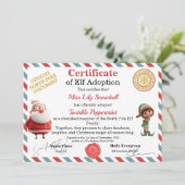 Official North Pole Elf Adoption Certificate  Kaart (Staand voorkant)