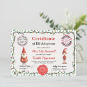 Official North Pole Elf Adoption Certificate Kaart (Staand voorkant)