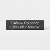 Official Office Scapegoat Black Bureau Naambordje (Voorkant)