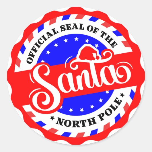 Official Seal of the North Pole - Santa Ronde Sticker (Voorkant)