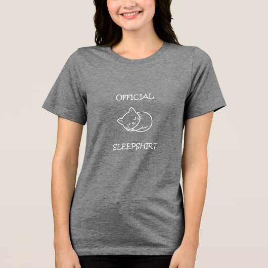 Official Sleepshirt - Cute Sleeping Cat Tri-Blend Shirt (Voorkant)
