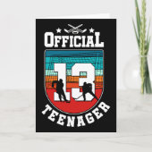 Official Teenager 13th Birthday 13 Year Boy Hockey Kaart (Voorkant)