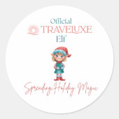 Official Traveluxe Elf Ronde Sticker (Voorkant)