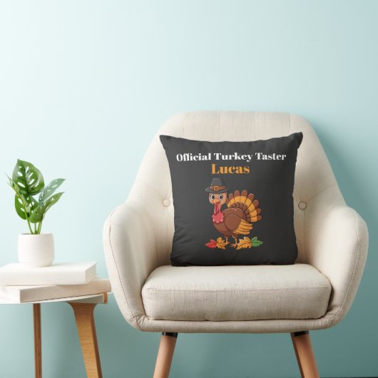 Official Turkey Taster Thanksgiving Pillow | 16x16 Kussen (Stoel)