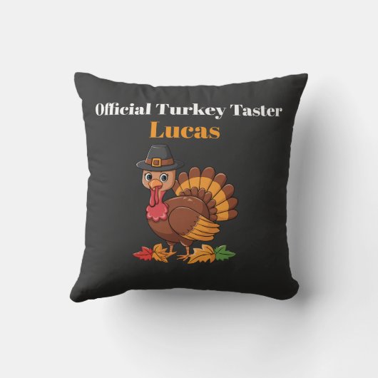 Official Turkey Taster Thanksgiving Pillow | 16x16 Kussen (Achterkant)