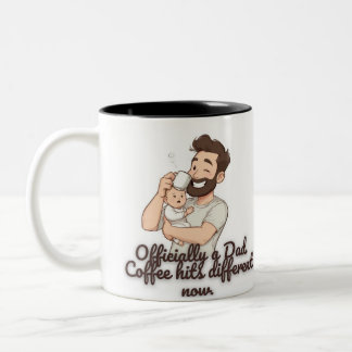 Officially a Dad Coffee Mug – Funny New Dad Gift Tweekleurige Koffiemok