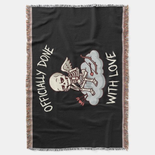 Officially Done With Love Skeleton Cupid Design Deken (Voorkant Verticaal)