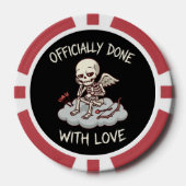 Officially Done With Love Skeleton Cupid Design Poker Chips (Voorkant)