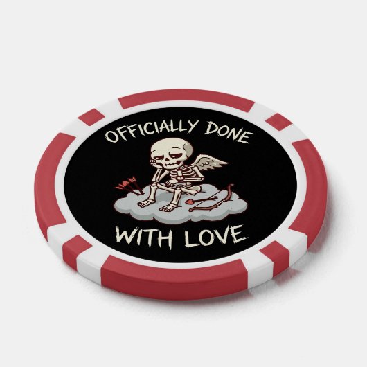 Officially Done With Love Skeleton Cupid Design Poker Chips (Enkel)