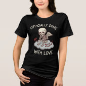 Officially Done With Love Skeleton Cupid Design Tri-Blend Shirt (Voorkant)