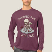 Officially Done With Love Skeleton Cupid Design Tri-Blend Shirt (Voorkant volledig)
