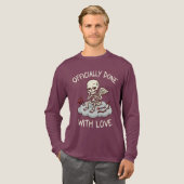 Officially Done With Love Skeleton Cupid Design Tri-Blend Shirt (Voorkant)