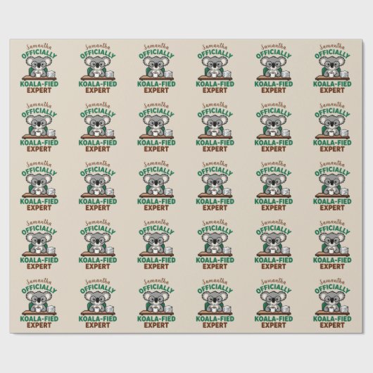 Officially Koala-fied Expert Funny Coffee Pun Cadeaupapier (Vlak)