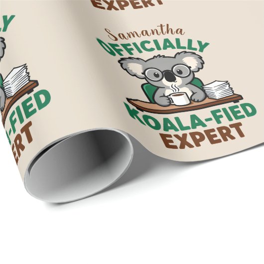 Officially Koala-fied Expert Funny Coffee Pun Cadeaupapier (Rol Hoek)