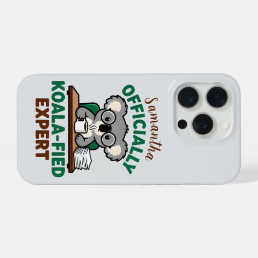 Officially Koala-fied Expert Funny Coffee Pun iPhone Hoesje (Achterkant horizontaal)