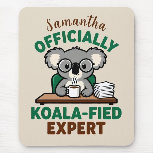 Officially Koala-fied Expert Funny Coffee Pun Muismat (Voorkant)