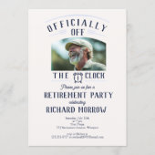 “Officially Off the Clock” Foto Afscheidsfeest Kaart (Voorkant)