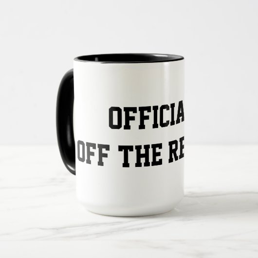 "Officially Off The Record" Court Reporter Coffee Mok (Voorkant links)