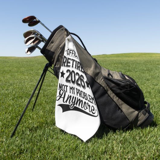 Officially Retired 2026 Not My Problem Anymore Golfhanddoek (Groen)