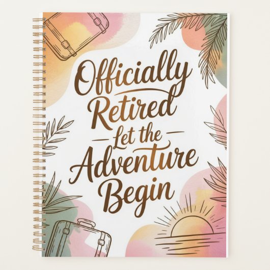 Officially Retired – Let the Adventure Begin Planner (Voorkant)