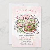 Officially Thir-Tea Matcha Tea Party 30th Birthday Kaart (Voorkant)