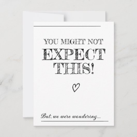 Officiant Proposal.Will u met ons trouwen Kaart (Voorkant)