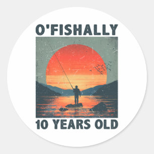 Officieel 10 jaar oud 2015 Vissen Visser 10e Ronde Sticker