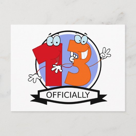 Officieel 13 Verjaardag Logo Briefkaart (Voorkant)