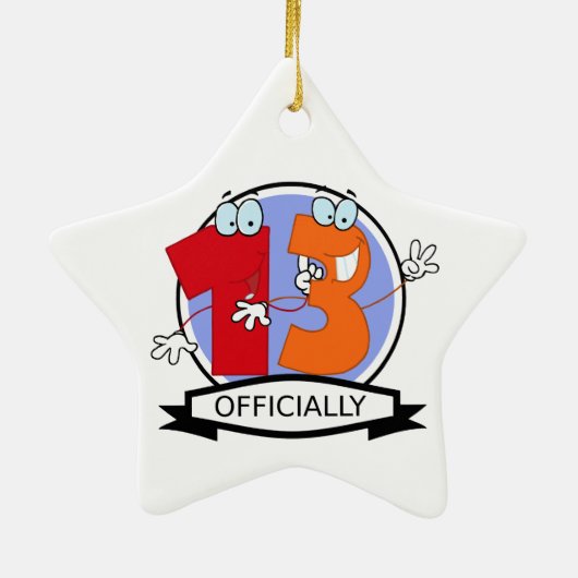 Officieel 13 zondagse banner keramisch ornament (Achterkant)